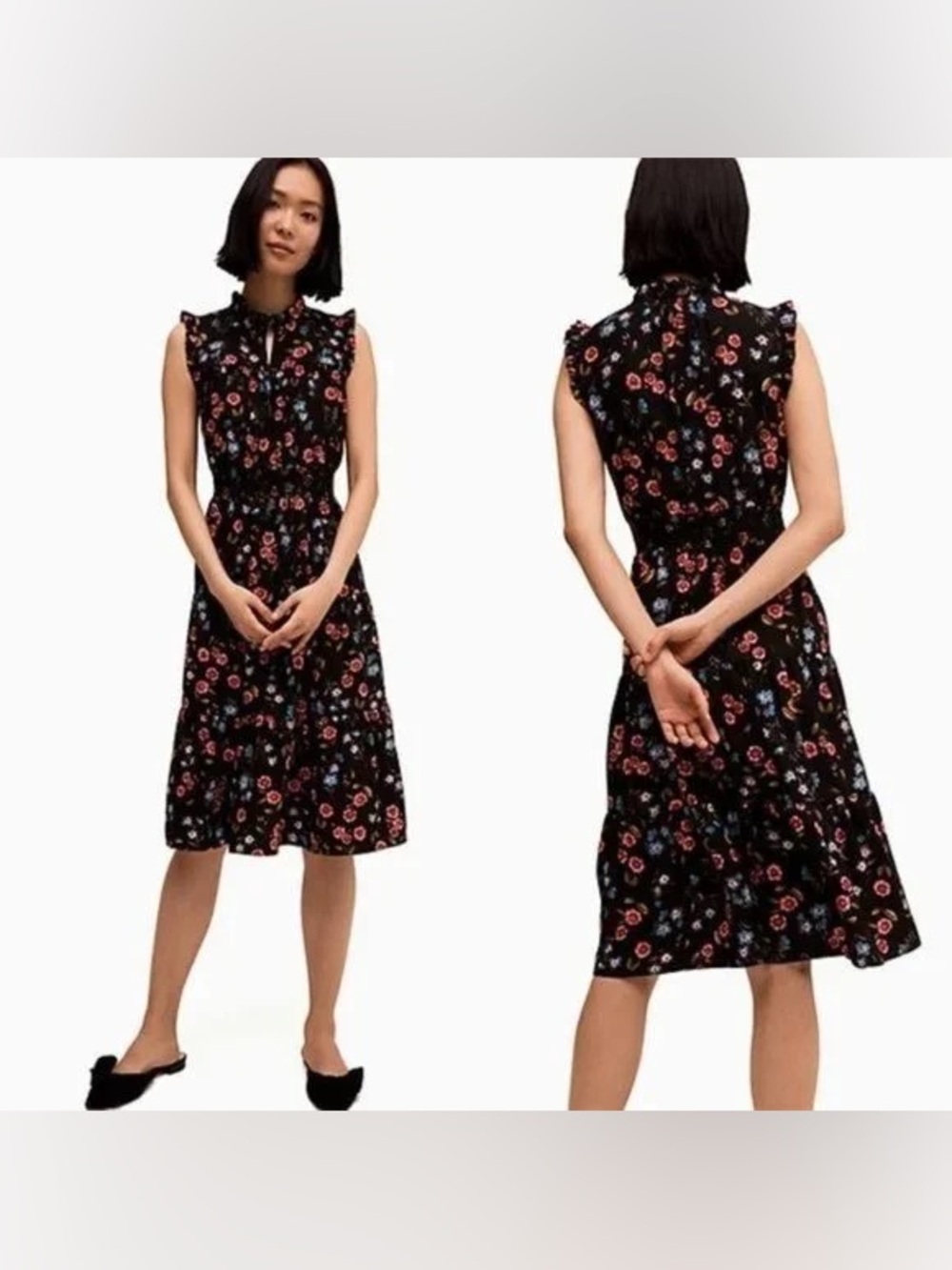 NWOT Kate Spade New York "Wild Ones Meadow" Sleeveless Floral Midi Dress Medium